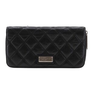 CHANEL Black Lambskin Leather Wallet